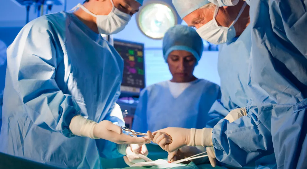 Surgical team during orthopedic trauma surgery