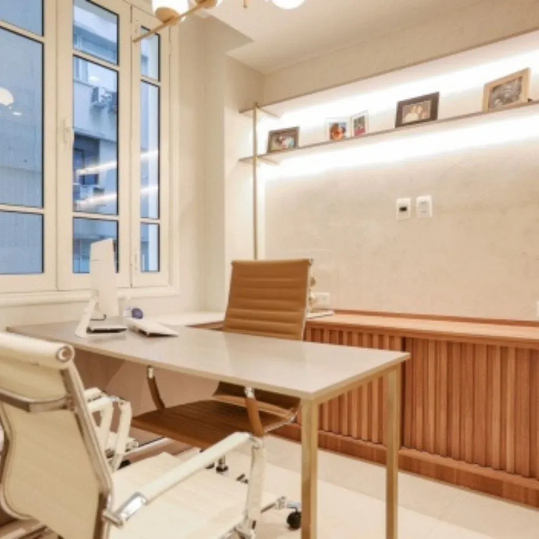Orthopedic office with desk and large windows