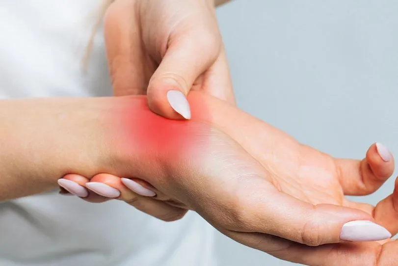 Hand with wrist pain, a sign of tendinitis
