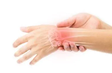 Wrist with tendon inflammation highlighted